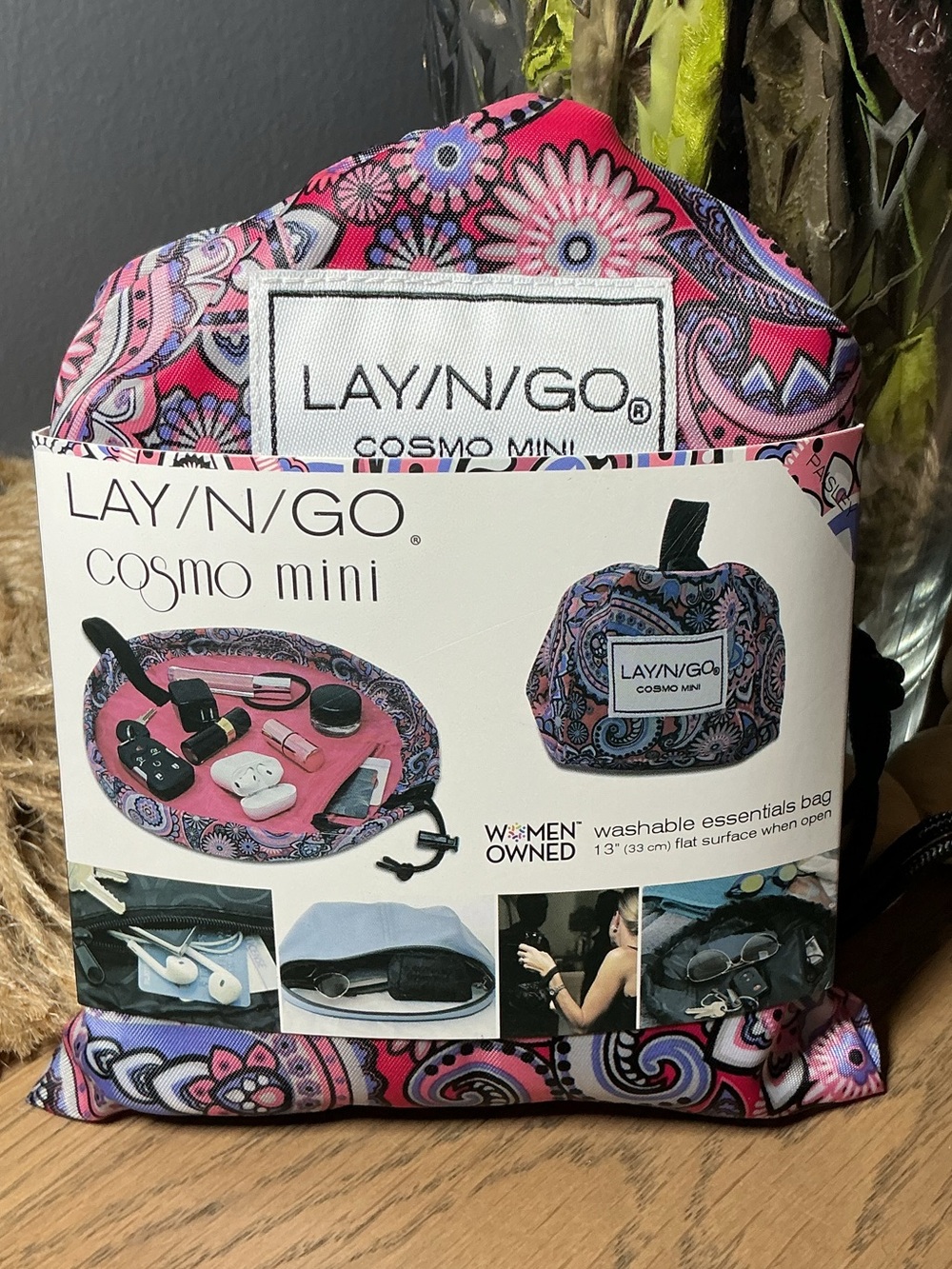 Cosmo Mini Washable Cosmetic Bag in Pink Paisley